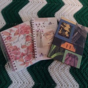 Set Of 3 Assorted Colorful Spiral Notebooks